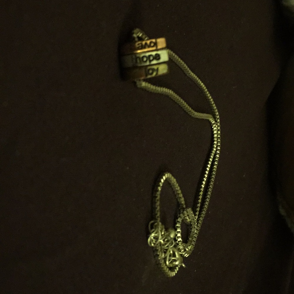 Joy love and hope heart necklace